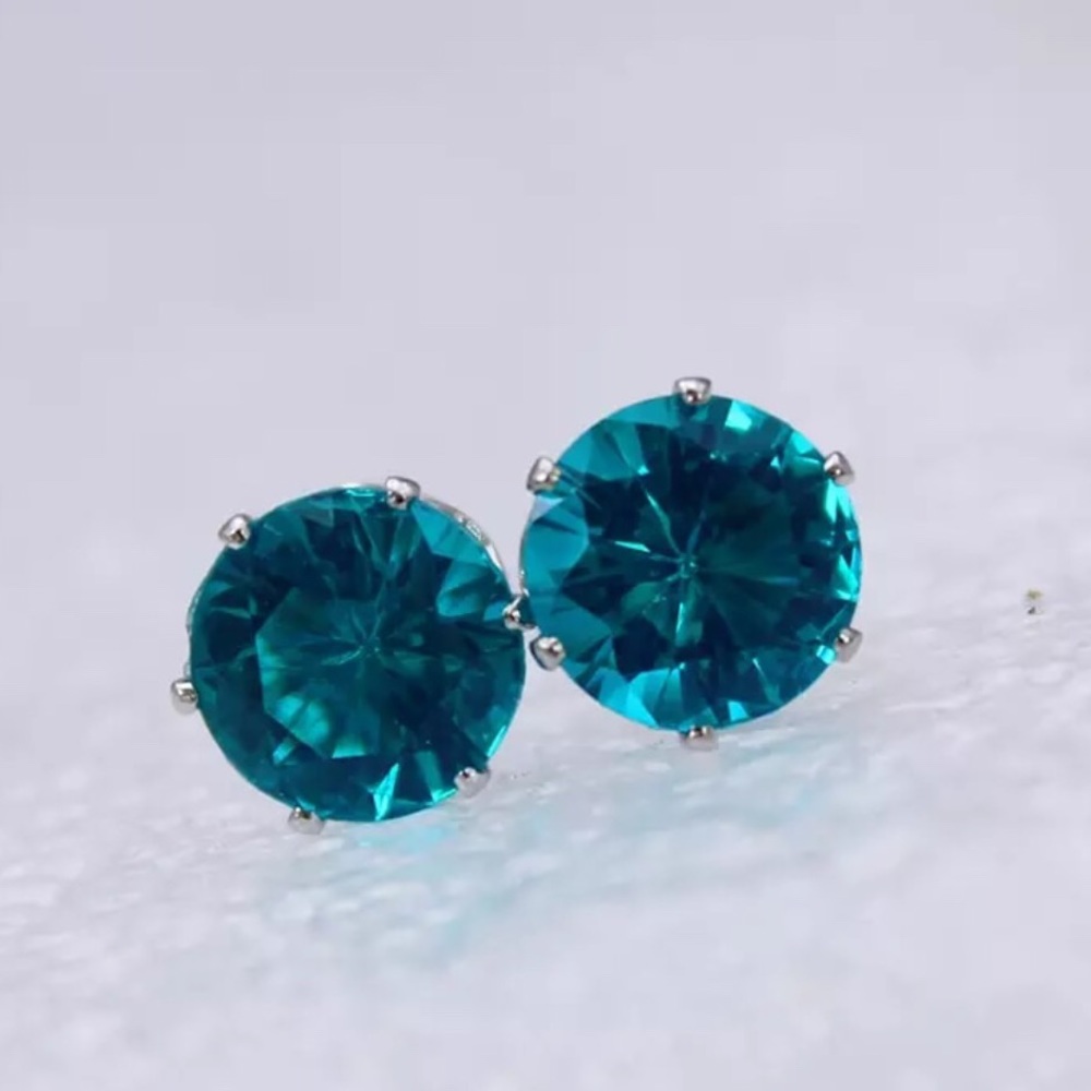 Teal stud earrings